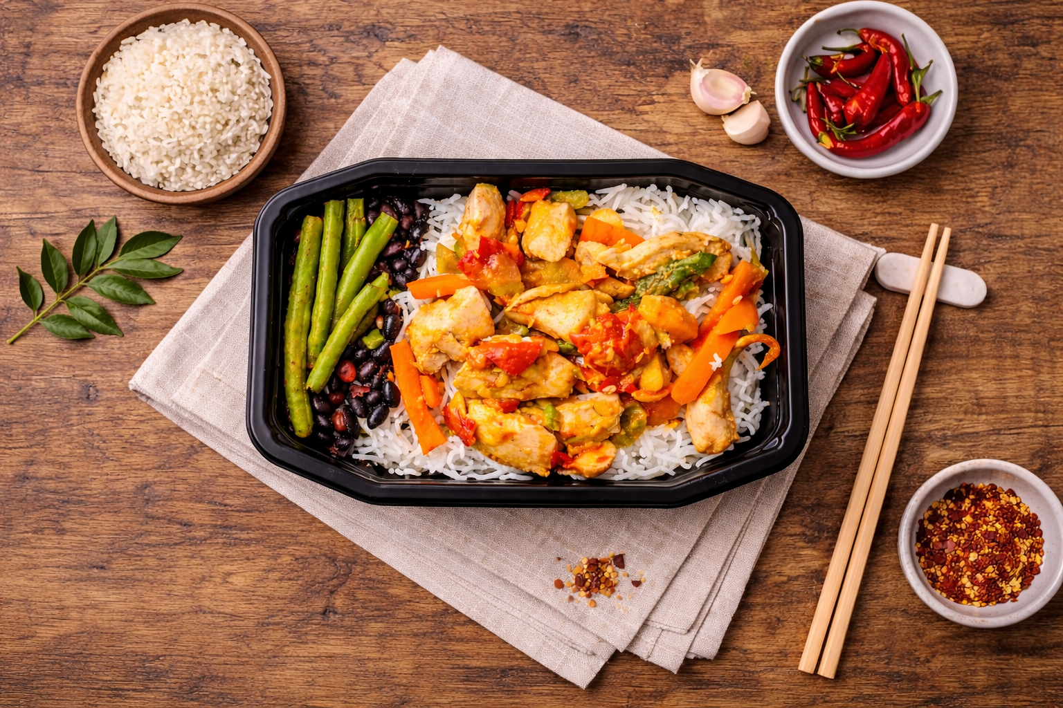 ProteinBox - Röd Kycklingcurry med ris